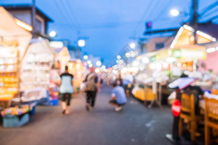 泰国华兴省当地夜市简讯模糊且无重图片