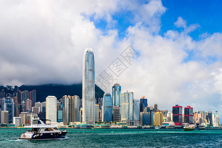 香港海湾的天际线图片