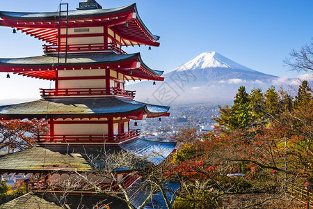 日本富士山和忠灵塔图片