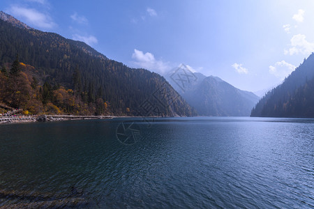 四川麻将四川九寨沟自然风光背景