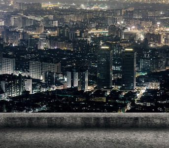 台北市的夜景现场混凝图片