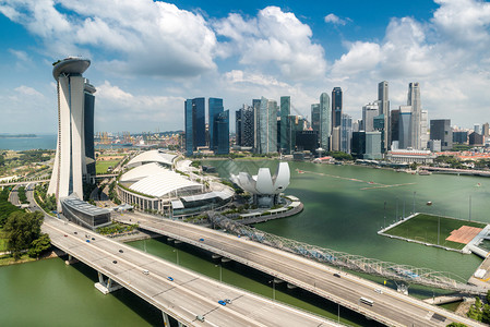 在新加坡滨海湾市中心商业区的新加背景图片