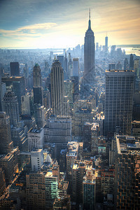 美国纽约曼哈顿的日落图片