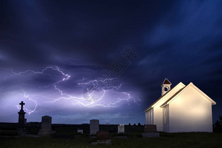 加拿大萨斯喀彻温省闪电风暴图片