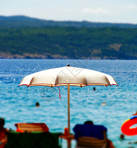 克罗地亚海度假胜地天气温暖的倾斜图片