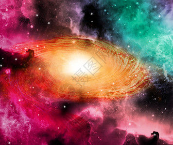 螺旋星系和五颜六色的星尘图片