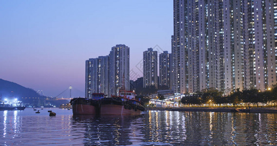 香港摩天大楼民宅背景图片