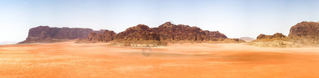 沙漠中岩层的全景背景图片