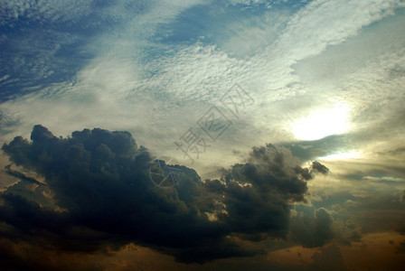 天空中的乌云与太阳图片