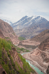 巴基斯坦北部地区山峰高视角图片