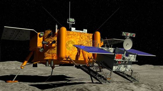 嫦娥四号月球探测器的玉兔二号月球车后裔登陆月球表面图片