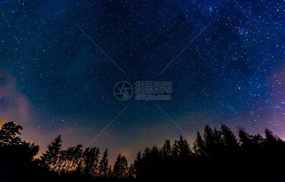 夜星的天空景色美丽的黑图片