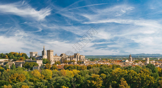 法国阿维尼翁老城和帕背景图片