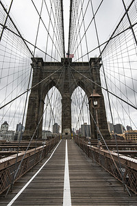 美国纽约布鲁克林大桥背景图片
