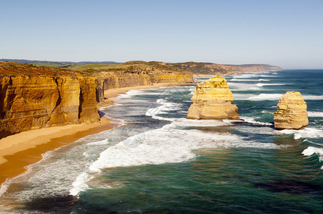 澳大利亚大洋路一带著名里程碑十二个使者背景图片