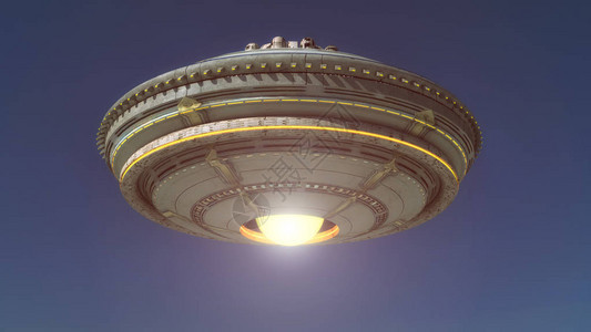 3d渲染宇宙飞船UFO概念图片