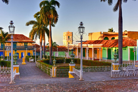 位于古巴特立尼达市中心的广场市长是教科文组织的世图片