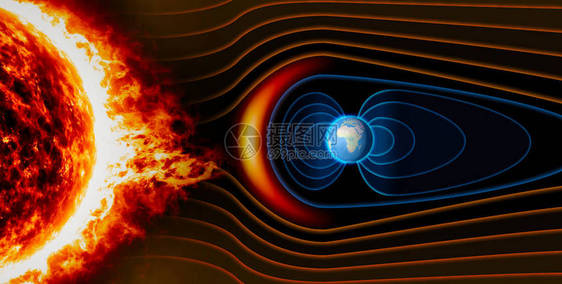 地球磁场地球太阳风图片