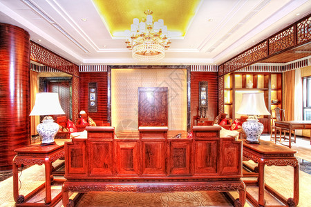 中华古典酒店内部的建背景图片