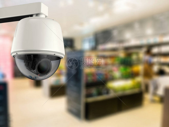 3d在零售商店提供安保摄像头或图片