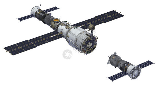 空间站和航天器3D白背图片