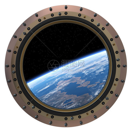 空间站舷窗3D场景图片