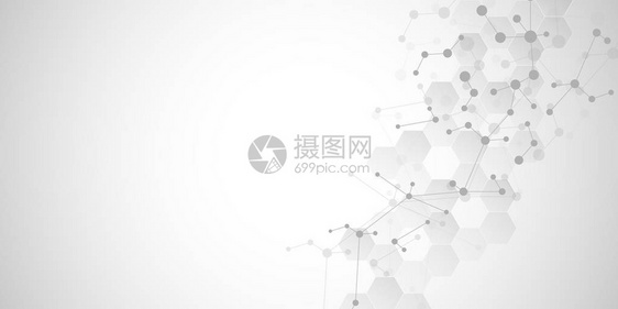 具有分子结构和神经网络的抽象几何纹理分子DNA和遗传研究丛背景医疗科技图片