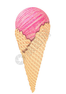 粉红色冰淇淋锥形抽象结图片