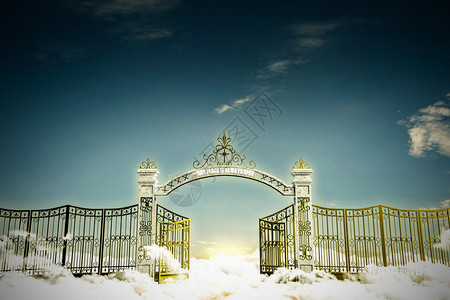 天堂之门的3d插图图片