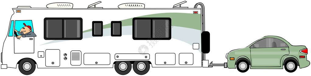 这个图例描述了A级汽车自家拖车的情况背景图片