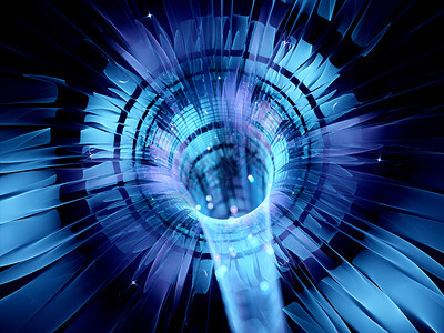 蓝色发光的远古扭曲技术星际门计算机生成了抽图片