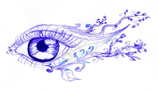 用墨水做的垃圾抽象眼睛插图背景图片