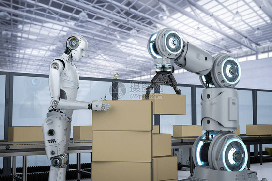 自动化工厂只能设施机器人图片