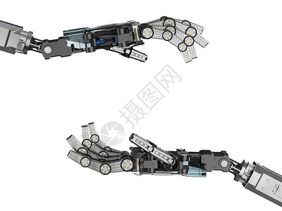 3d使机器人手或半机械手握空盒子图片