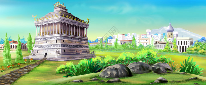 Halicarnassus的Mausoleum数字画图片