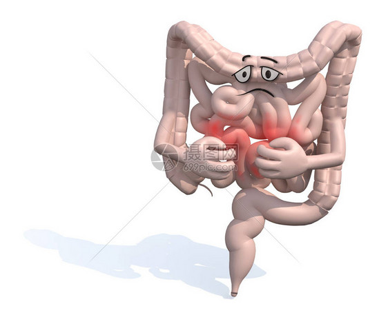 肠胃问题导致健康疾病3d插图图片