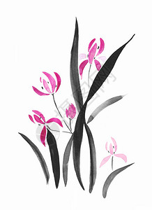 日式粉红色花朵艺术图片