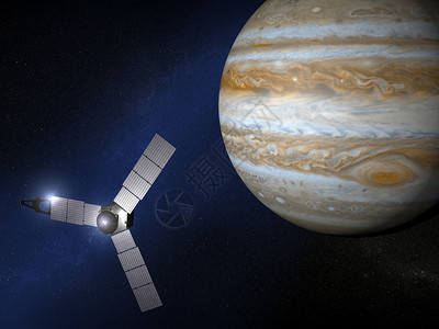木星和朱诺号太空探测器其中部分由美图片