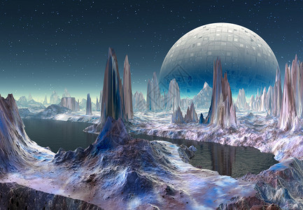 宇宙某处的幻想星球背景图片