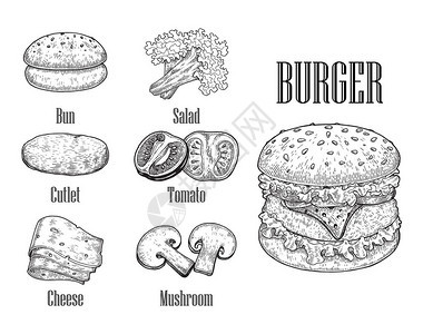 Burger手绘风格Buurger组件Burger图片