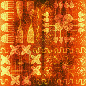 羽绒枕头非洲部落土著人绘画几何图案无缝图插画