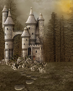童话城堡的插图图片