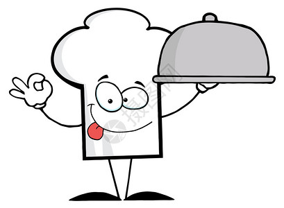 卡通厨师的帽子以餐图片