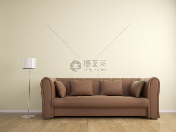 沙发和灯家具墙壁米色室内图片