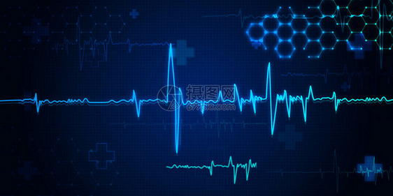 脉冲生命线概念医疗保健背景图片
