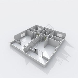 3d没有家具的无屋顶背景图片