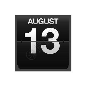 带有8月13日计数器日历的插图背景图片