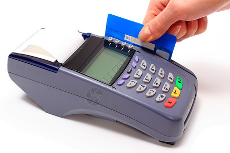 使用支付终端用信卡支付信用卡读器金融概图片