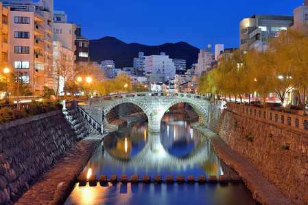 日本长崎的梅根桥标杆最初建图片