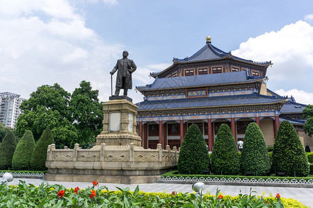 夏季在广州举行的纪念堂中背景图片